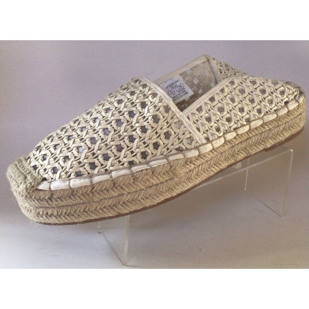 NEW ZARA Trafaluc Cream Jute & Woven Design Platform Espadrilles (Size 41/US 10)